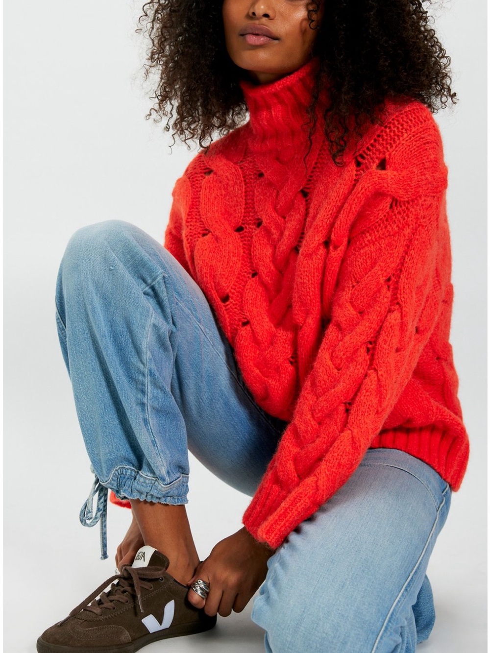 CLEMENTINE SOFTSPUN CABLE KNIT SWEATER